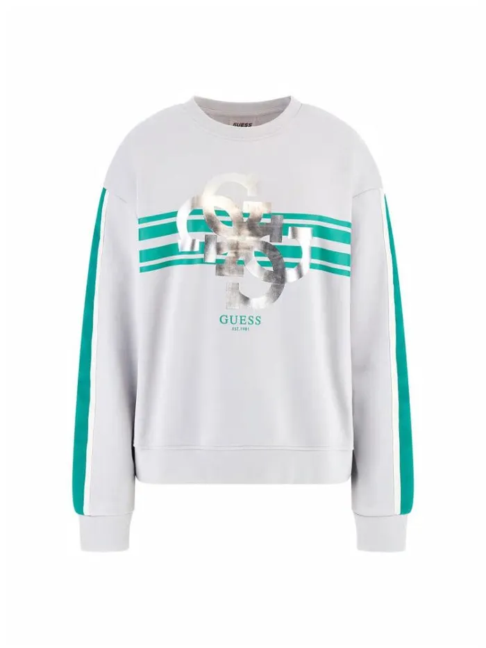Women 4g Logo Sweatshirt Grey Guess Knitwear And Sweatshirts