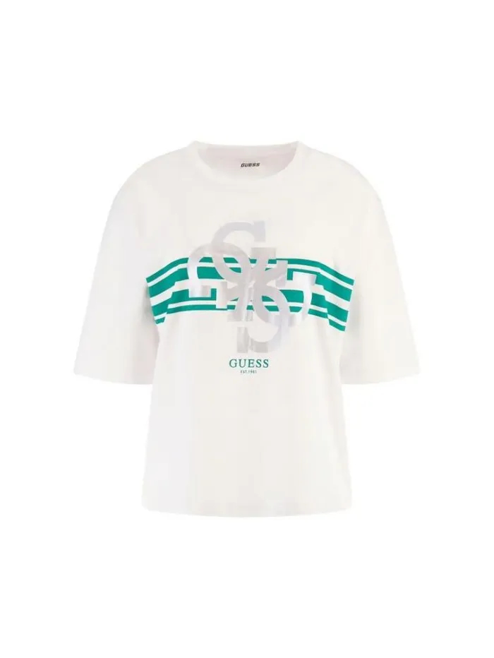 Women 4g Logo Tshirt White Guess Tshirts