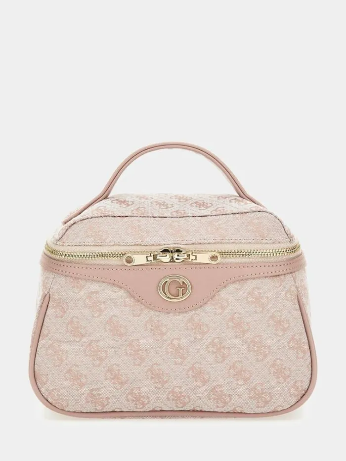 Women 4g Logo Vanity Case Multi Pink Guess Travel Bags