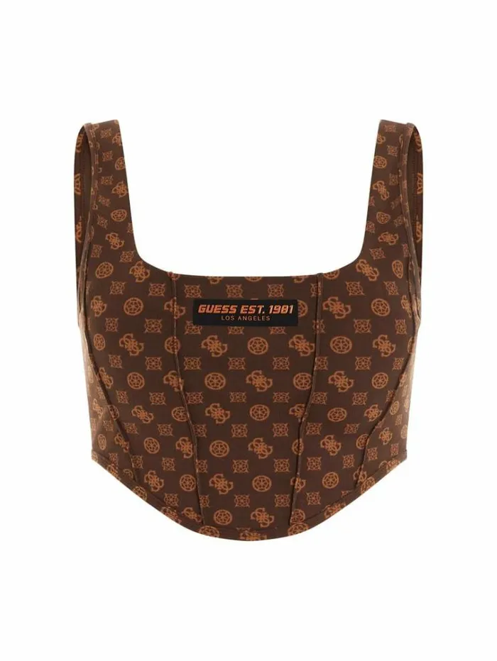 Women 4g Peony Logo Active Bra Brown Multi Guess Activewear