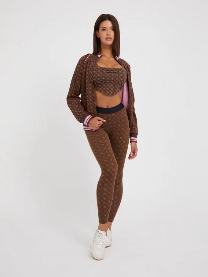 Women 4g Peony Logo Leggings Brown Multi Guess Activewear
