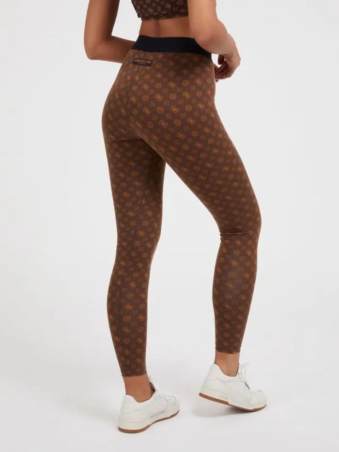 Women 4g Peony Logo Leggings Brown Multi Guess Activewear