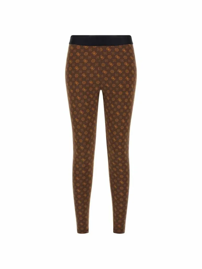 Women 4g Peony Logo Leggings Brown Multi Guess Activewear