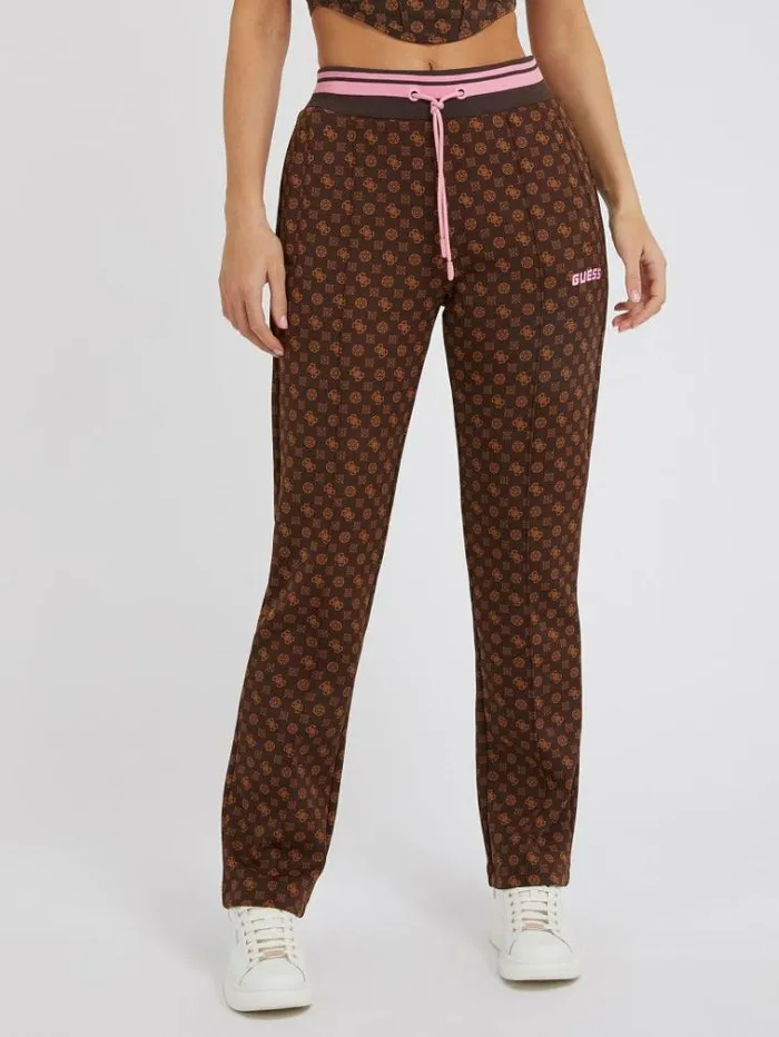 Women 4g Peony Logo Pants Brown Multi Guess Activewear