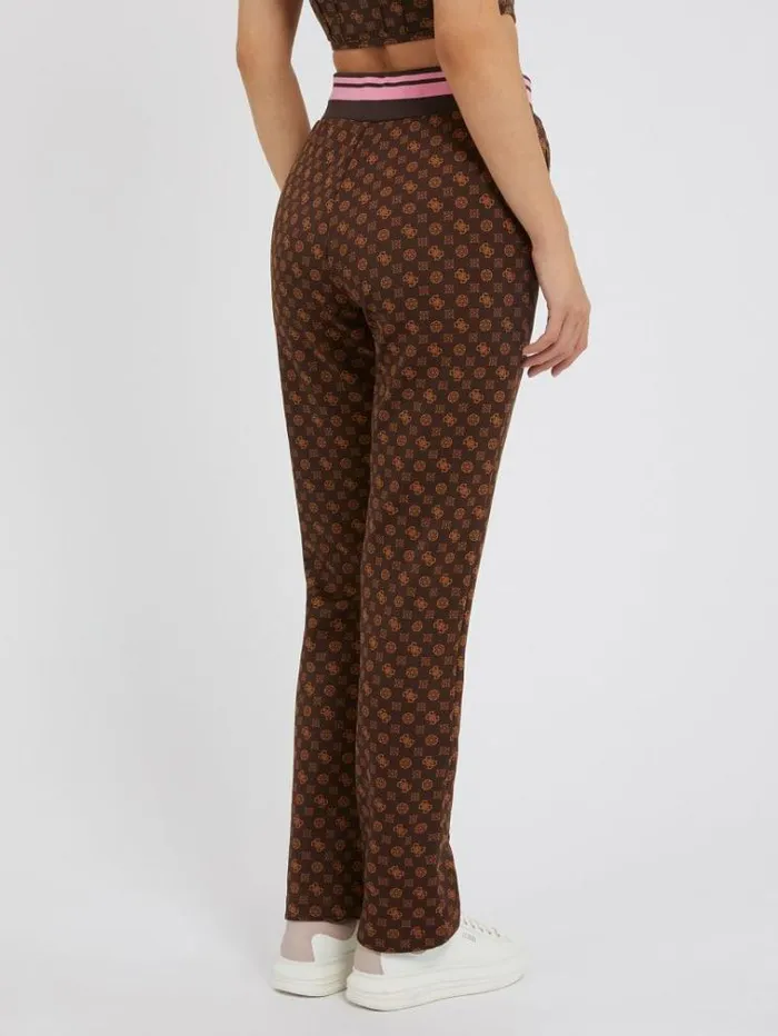 Women 4g Peony Logo Pants Brown Multi Guess Activewear