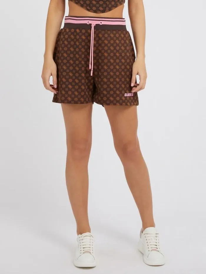 Women 4g Peony Logo Shorts Brown Multi Guess Activewear