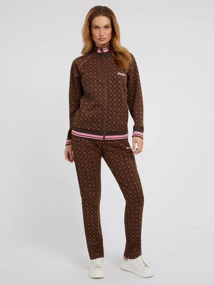 Women 4g Peony Logo Sweatshirt Brown Multi Guess Knitwear And Sweatshirts