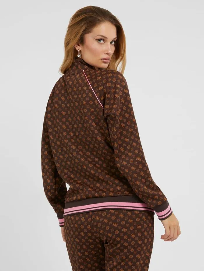 Women 4g Peony Logo Sweatshirt Brown Multi Guess Knitwear And Sweatshirts