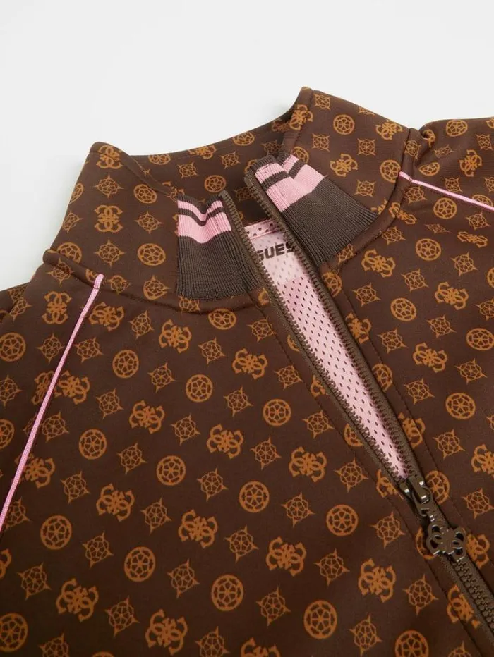 Women 4g Peony Logo Sweatshirt Brown Multi Guess Knitwear And Sweatshirts