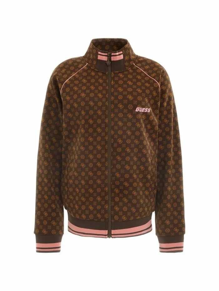 Women 4g Peony Logo Sweatshirt Brown Multi Guess Knitwear And Sweatshirts