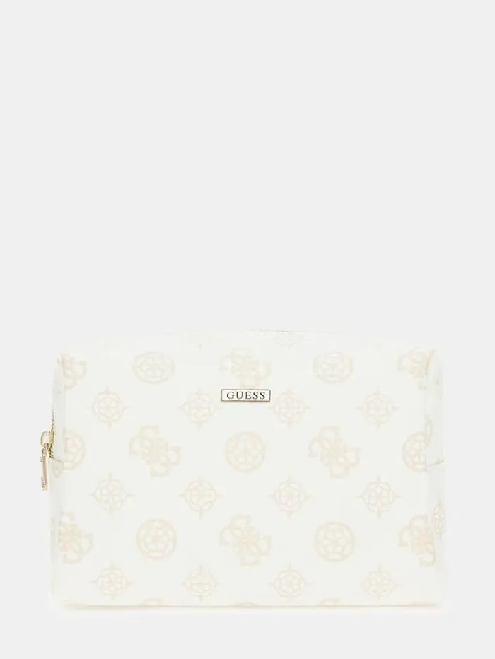 Women 4g Peony Logo Vanity Case White Multi Guess Travel Bags