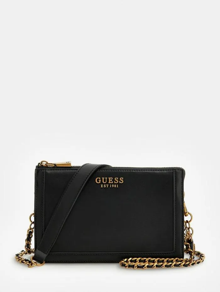 Women Abey Faux Leather Shoulder Bag Black Guess Crossbody Bags