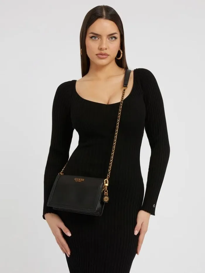 Women Abey Faux Leather Shoulder Bag Black Guess Crossbody Bags