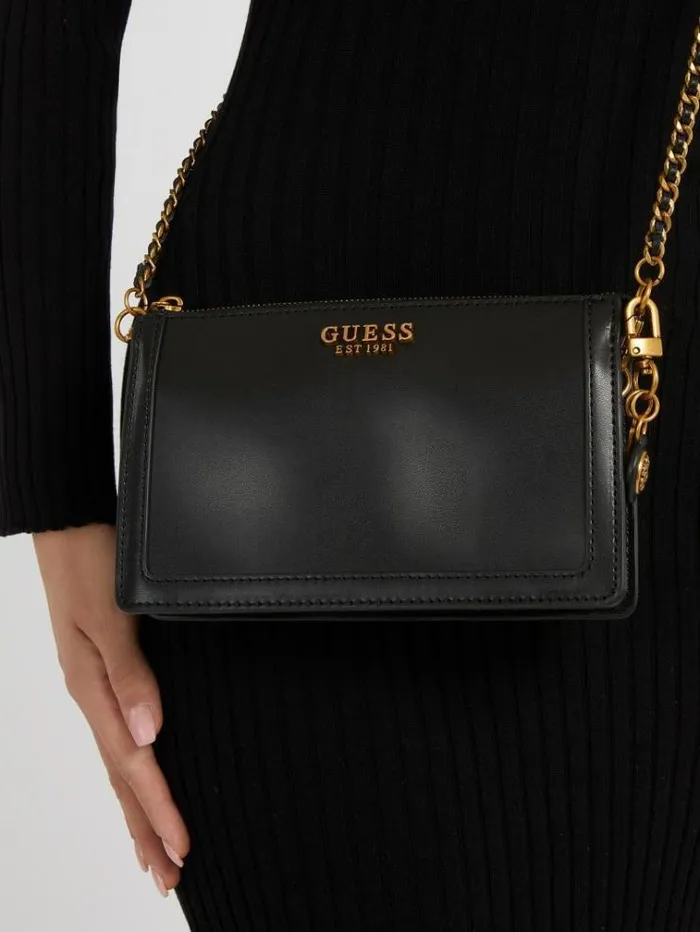 Women Abey Faux Leather Shoulder Bag Black Guess Crossbody Bags