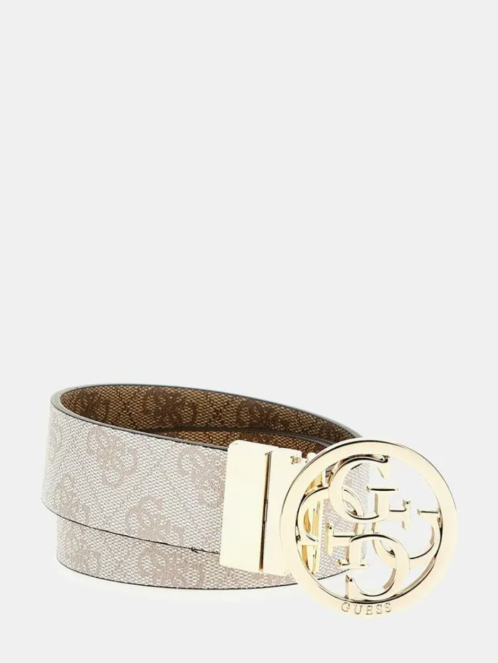 Women Aieta 4g Logo Belt Beige Guess Belts