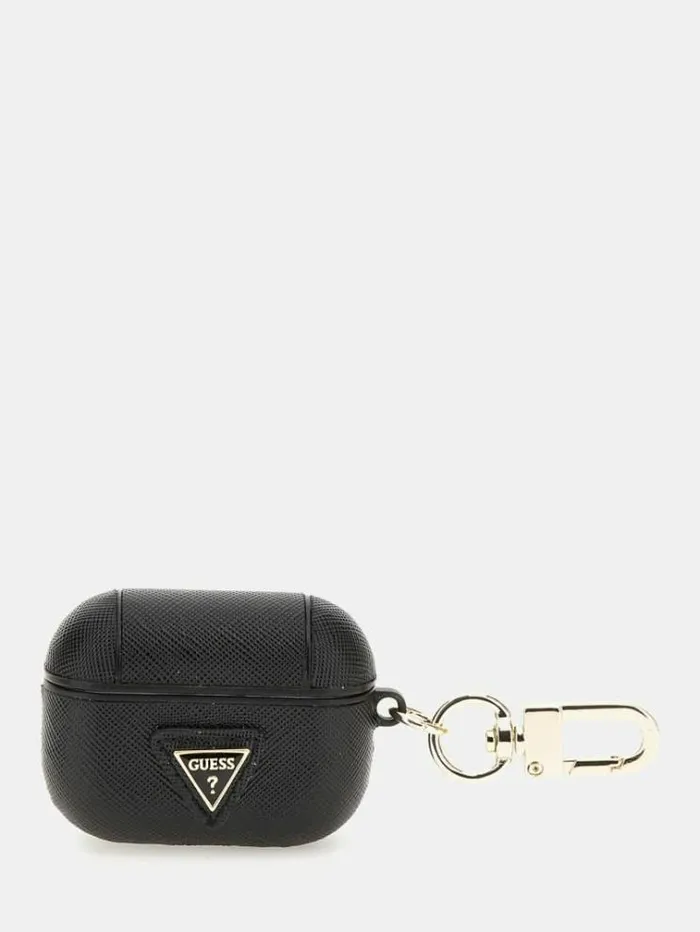 Women Airpods Case Keyring Black Guess High Tech Accessories And Keychains