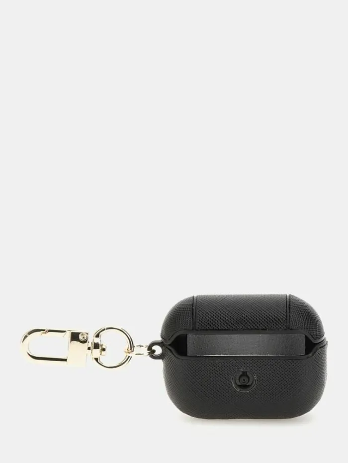 Women Airpods Case Keyring Black Guess High Tech Accessories And Keychains