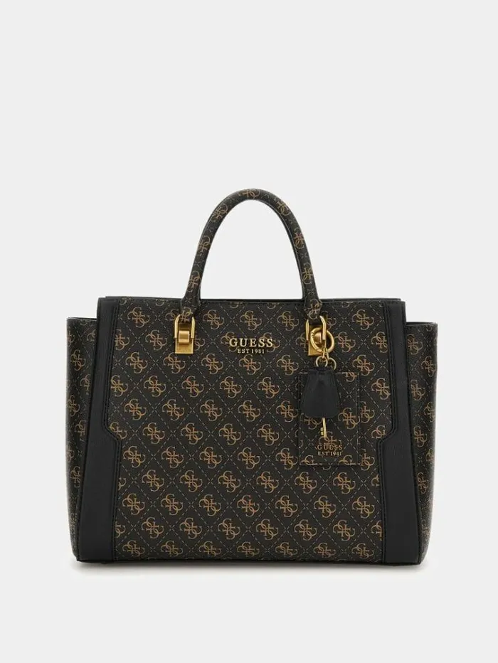 Women Ajiona 4g Logo Handbag Brown Multi Guess Handbags