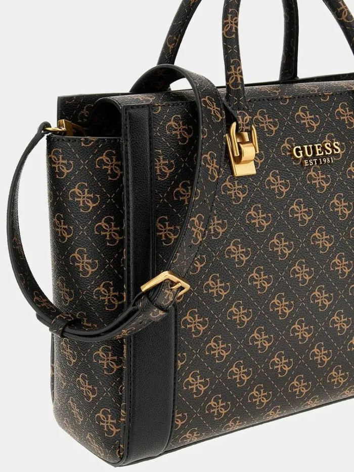 Women Ajiona 4g Logo Handbag Brown Multi Guess Handbags