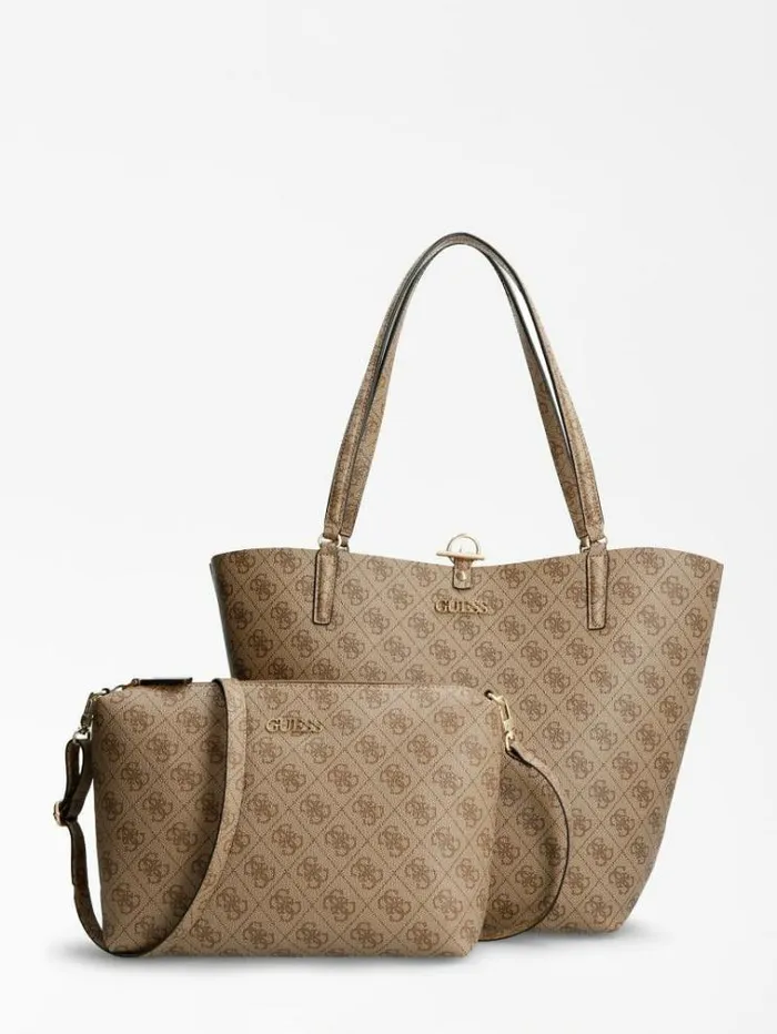 Women Alby 4g Logo Shopper Beige Guess Shoppers