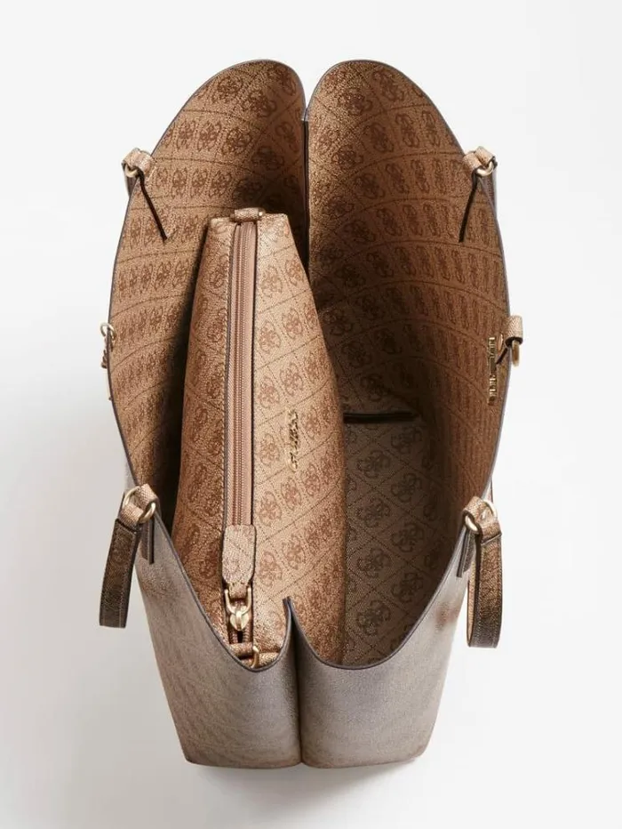 Women Alby 4g Logo Shopper Beige Guess Shoppers