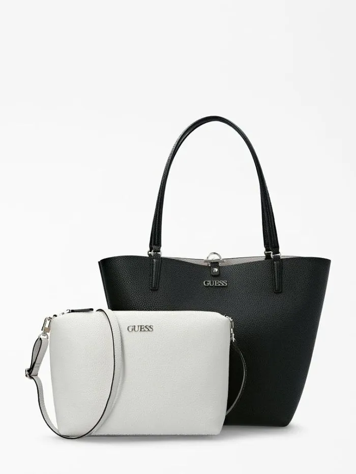 Women Alby Shopper Pochette Black Multi Guess Shoppers