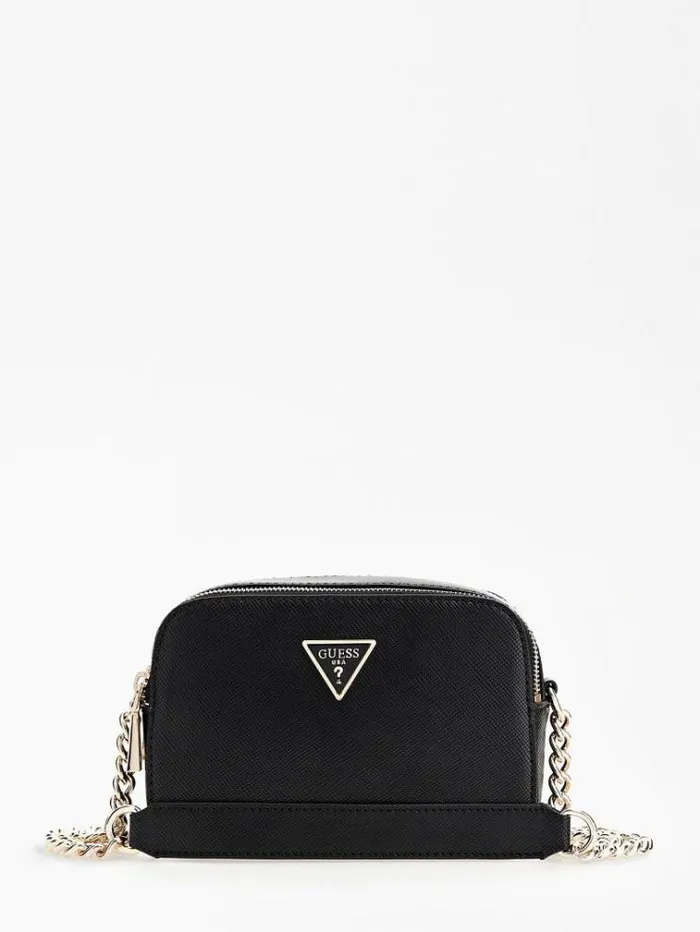 Women Alexie Saffiano Mini Crossbody Black Guess Crossbody Bags
