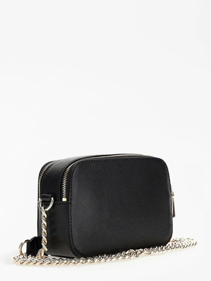 Women Alexie Saffiano Mini Crossbody Black Guess Crossbody Bags