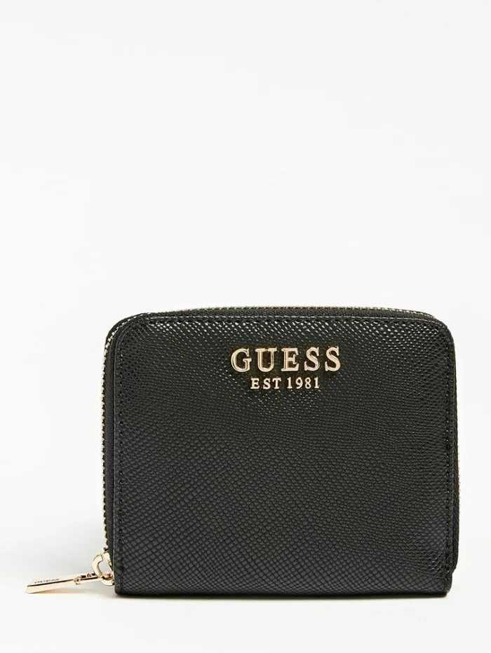 Women Alexie Saffiano Mini Wallet Black Guess Wallets