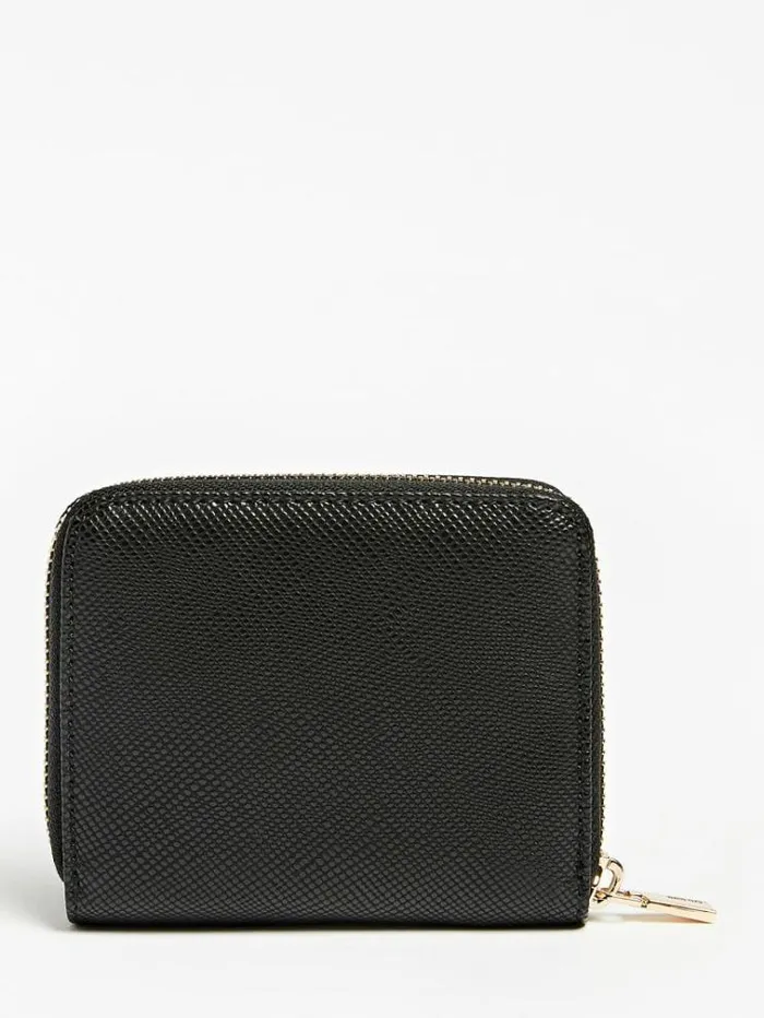 Women Alexie Saffiano Mini Wallet Black Guess Wallets