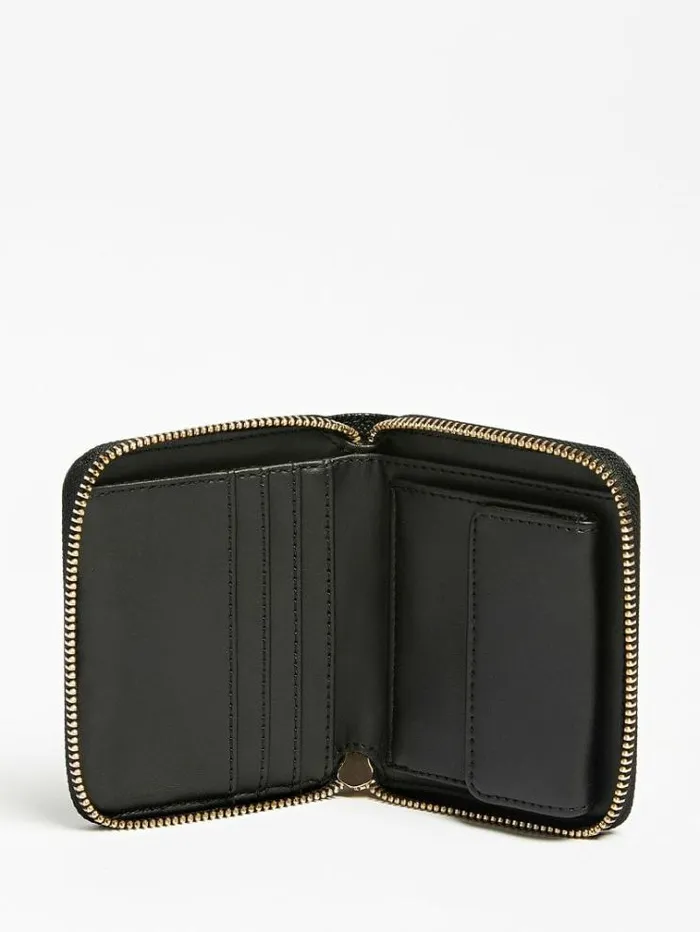 Women Alexie Saffiano Mini Wallet Black Guess Wallets