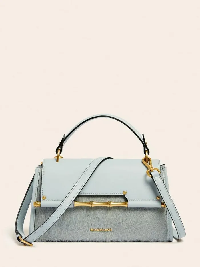 Women Alia Real Leather Handbag Grey Multi Guess Handbags