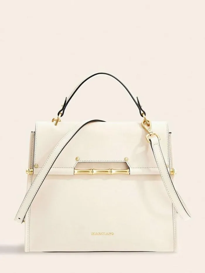 Women Alia Real Leather Handbag White Guess Handbags