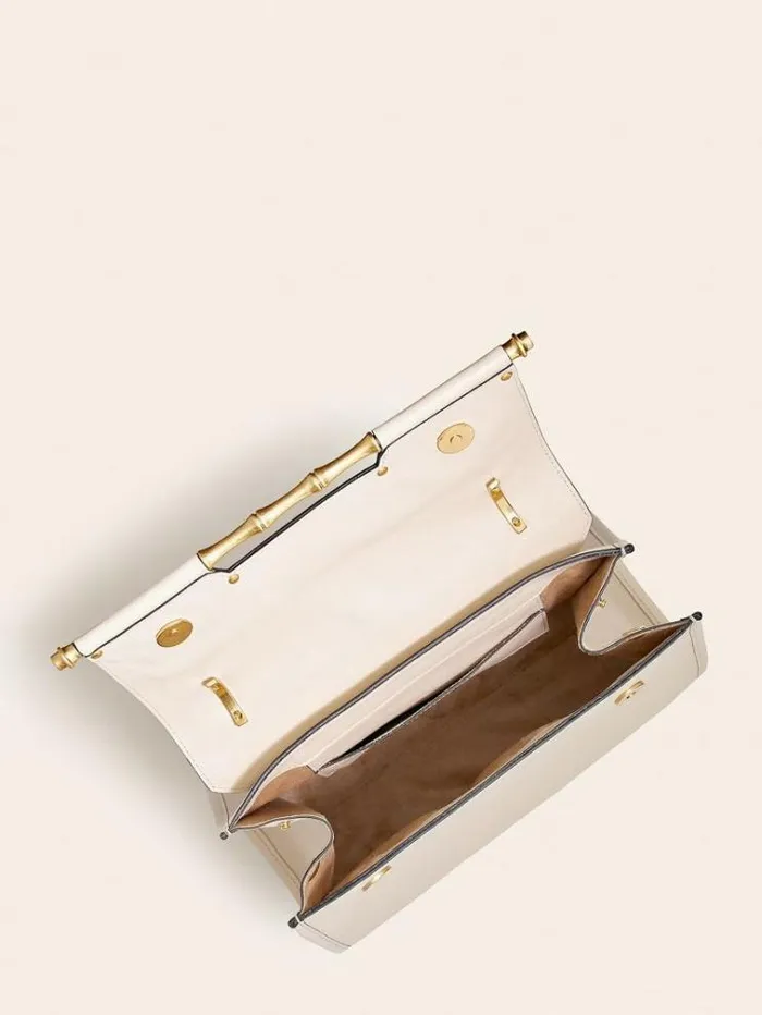 Women Alia Real Leather Handbag White Guess Handbags