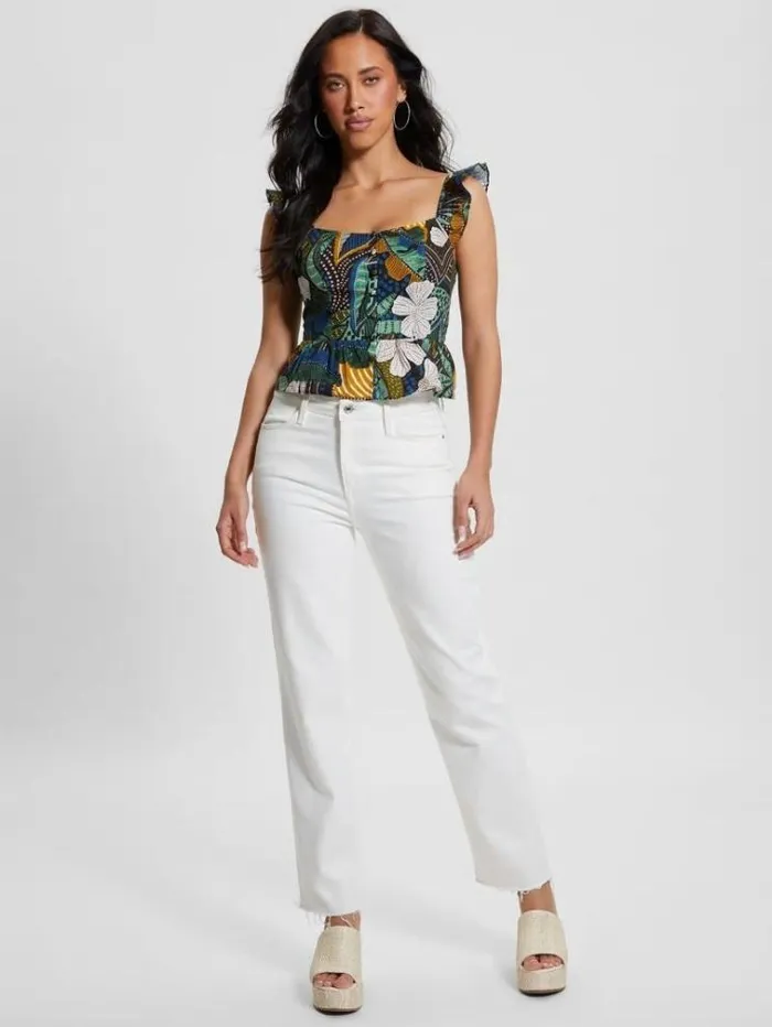 Women All Over Floral Print Top Multicolor Pattern Guess Tops And Shirts