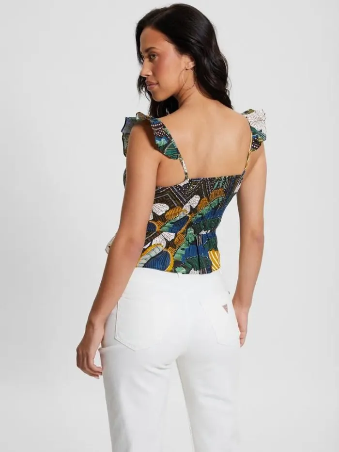 Women All Over Floral Print Top Multicolor Pattern Guess Tops And Shirts