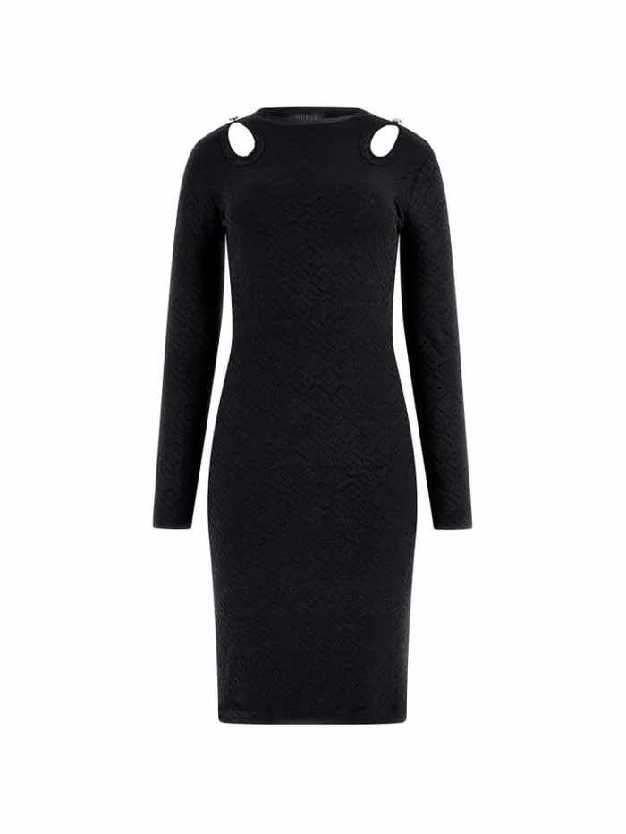 Women All Over Logo Midi Dress Black Guess Dresses And Jumpsuits
