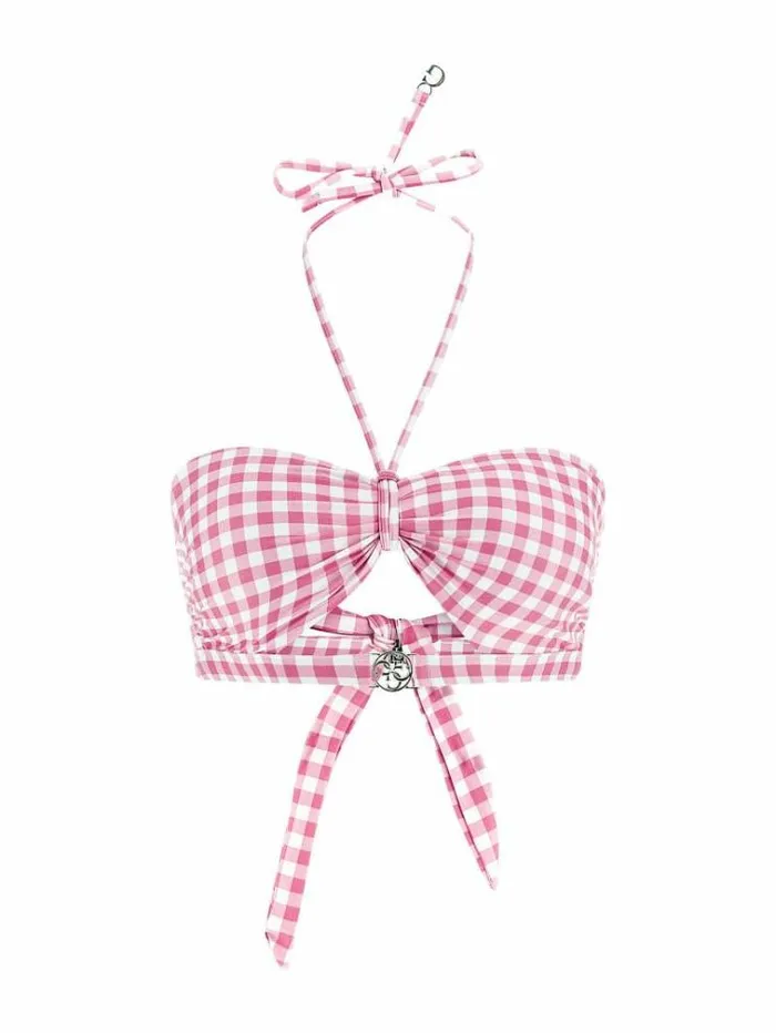 Women All Over Print Bandeau Bikini Bra Multi Pink Guess Beachwear