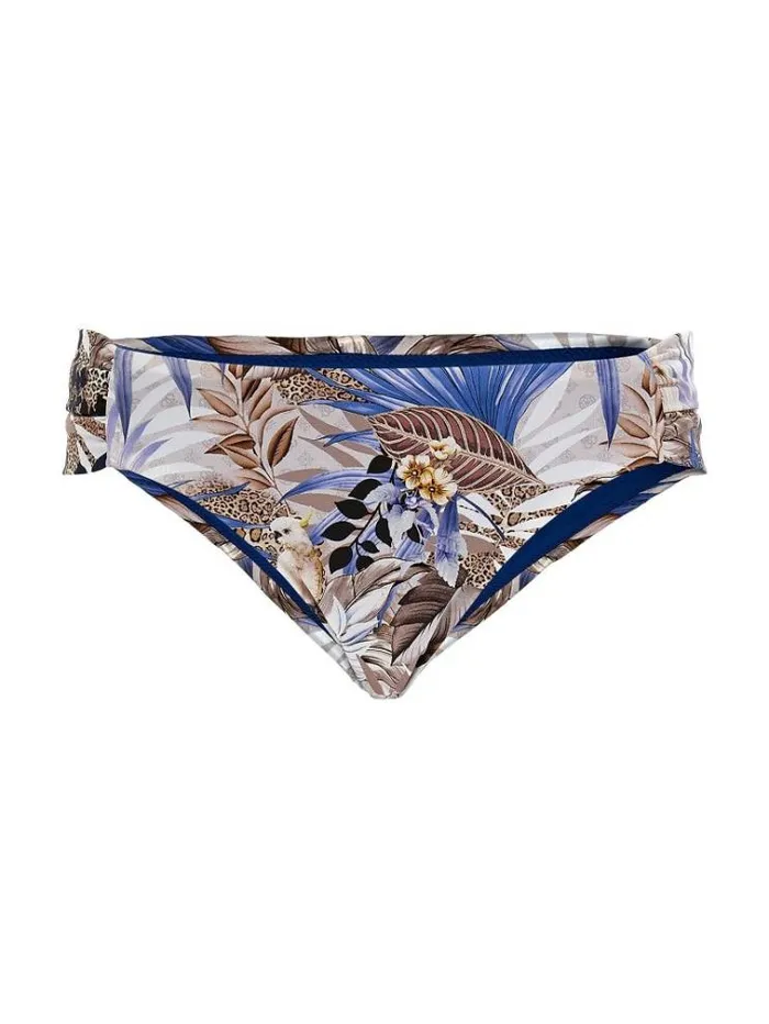 Women All Over Print Brief Bikini Bottom Floral Light Blue Guess Beachwear
