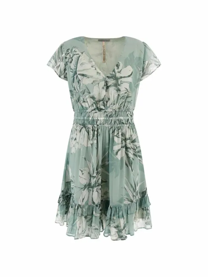 Women All Over Print Dress Floral Light Blue Guess Dresses And Jumpsuits