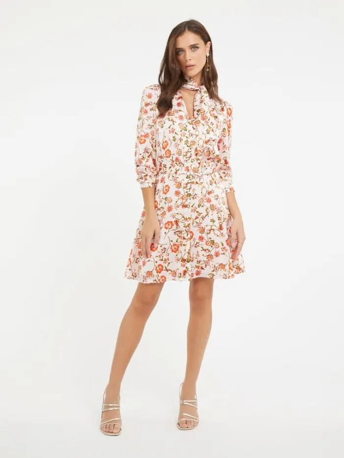 Women All Over Print Dress Floral Pink Guess Dresses And Jumpsuits