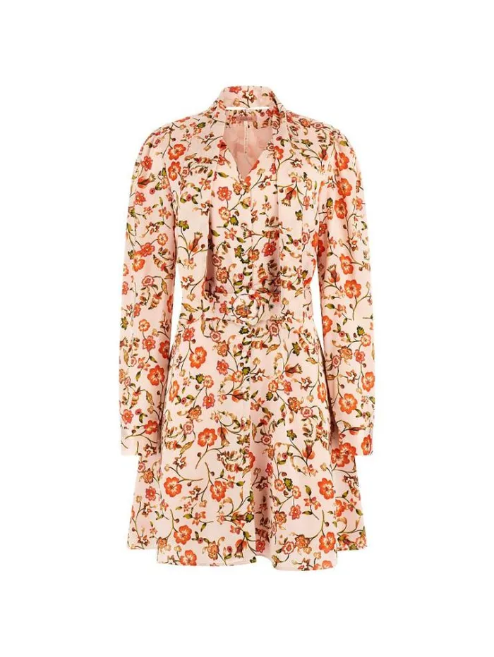 Women All Over Print Dress Floral Pink Guess Dresses And Jumpsuits