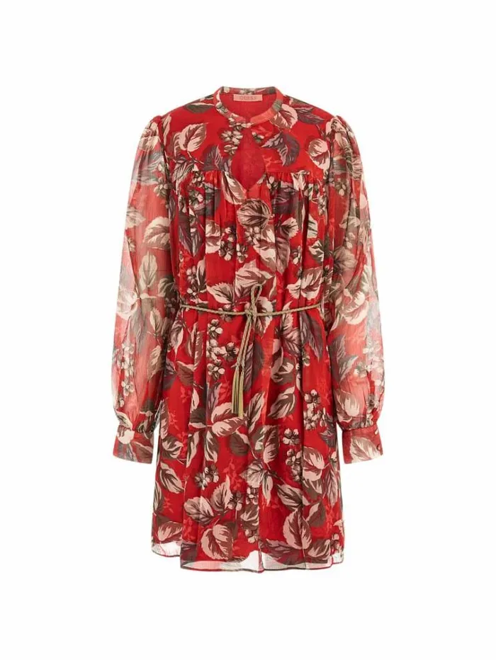 Women All Over Print Dress Floral Red Guess Dresses And Jumpsuits