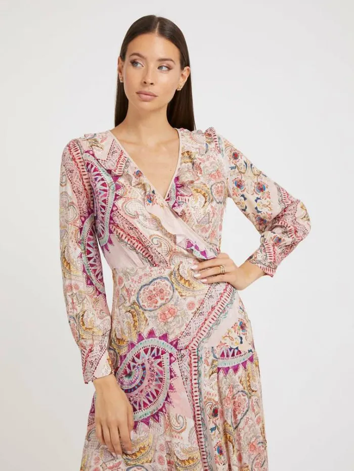 Women All Over Print Long Dress Multicolor Pattern Guess Dresses And Jumpsuits