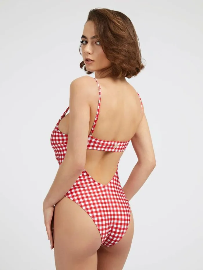 Women All Over Print One Piece Red Multi Guess Beachwear