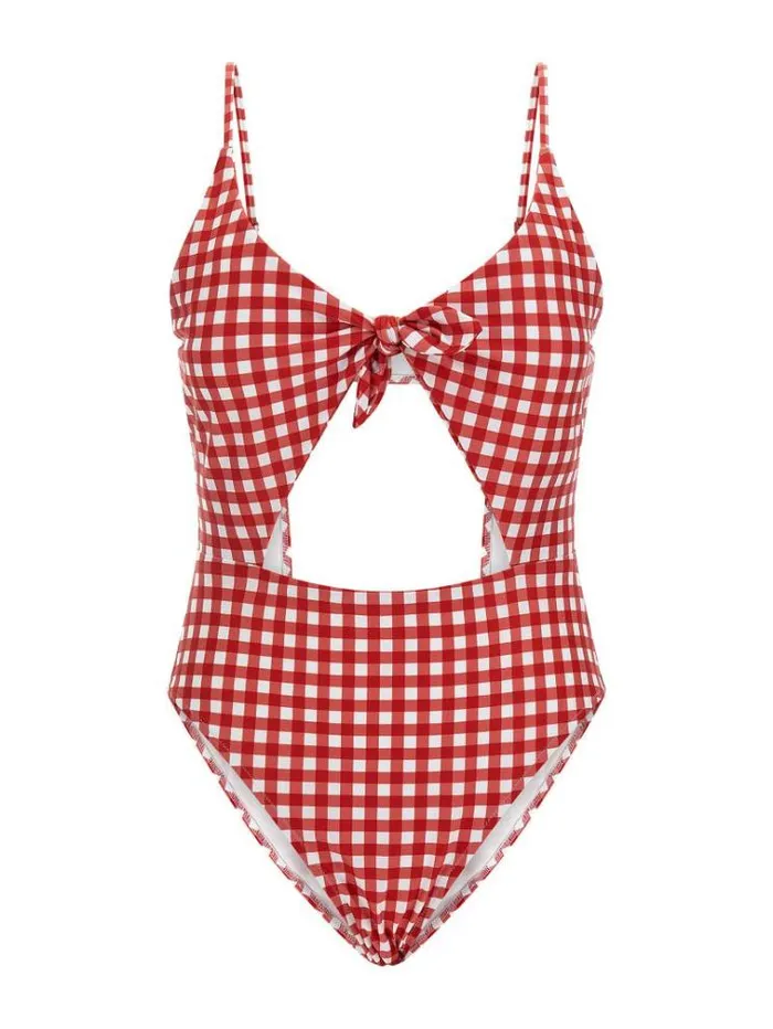 Women All Over Print One Piece Red Multi Guess Beachwear