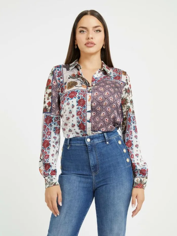 Women All Over Print Shirt Multicolor Pattern Guess Tops And Shirts