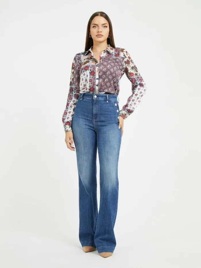 Women All Over Print Shirt Multicolor Pattern Guess Tops And Shirts
