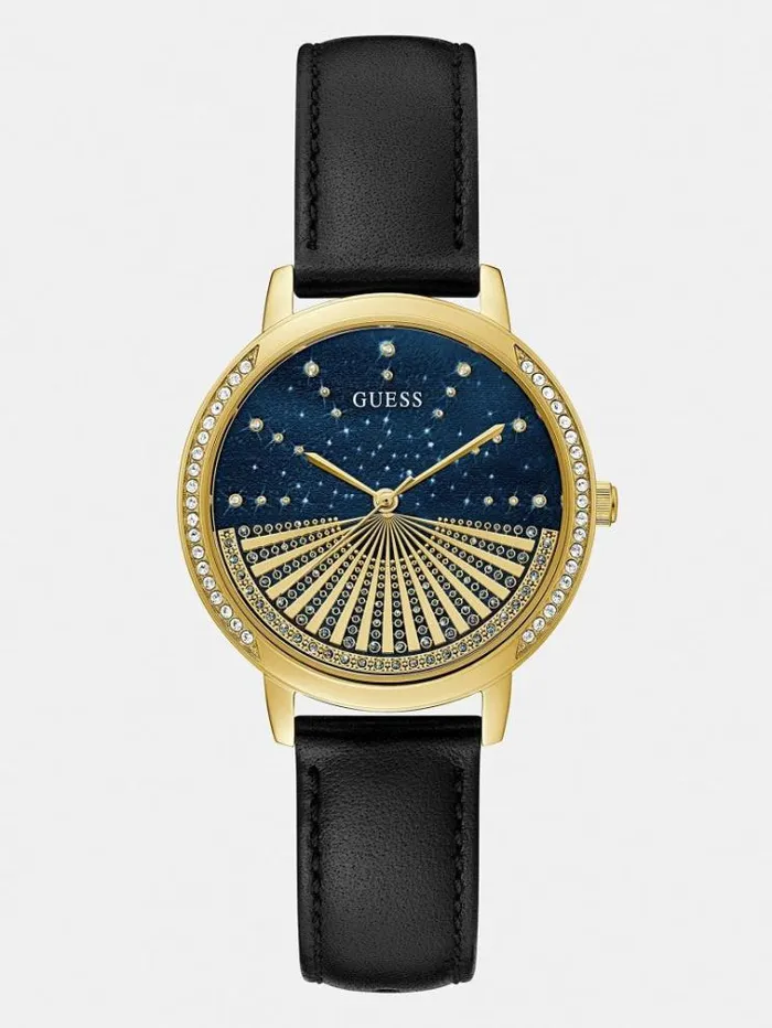 Women Analogue Crystal Watch Gold Guess Watches