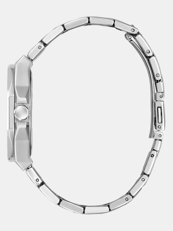 Women Analogue Watch With Date Function Silver Guess Watches